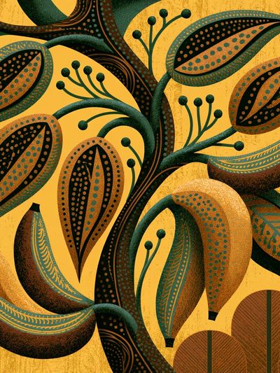 Tropical Leaf Pattern Print.