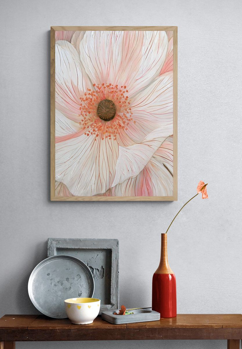 Blush Peony Bloom Print. — room view 3
