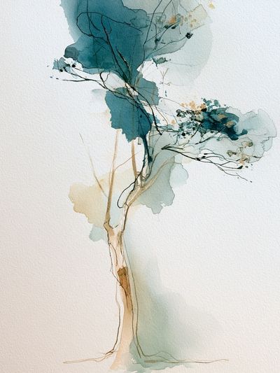 Abstract Tree Watercolor Print. poster