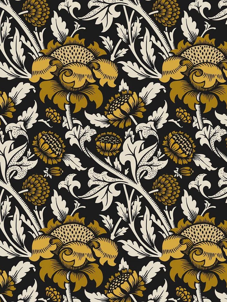 Vintage floral ornament seamless pattern. poster — botanical art