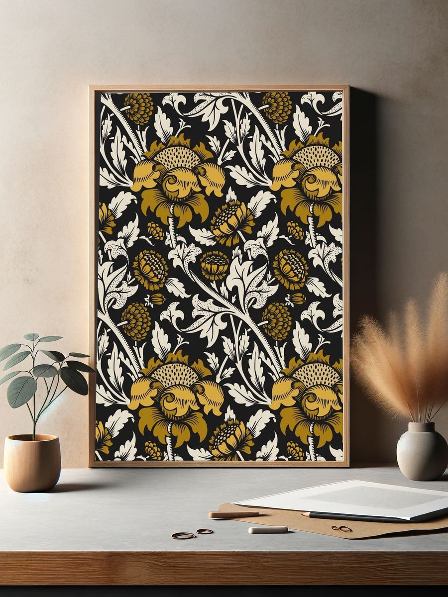 Vintage floral ornament seamless pattern. — room view 2