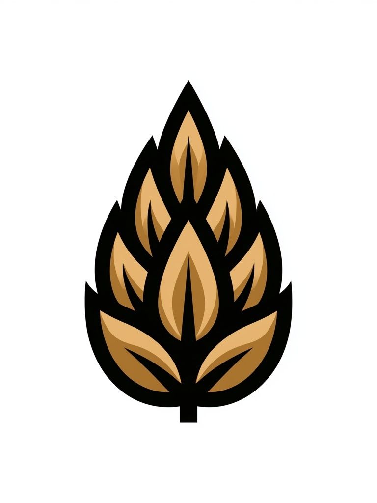 Golden Leaf Emblem Minimalist Poster. poster detail