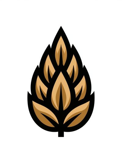 Golden Leaf Emblem Minimalist Poster. poster