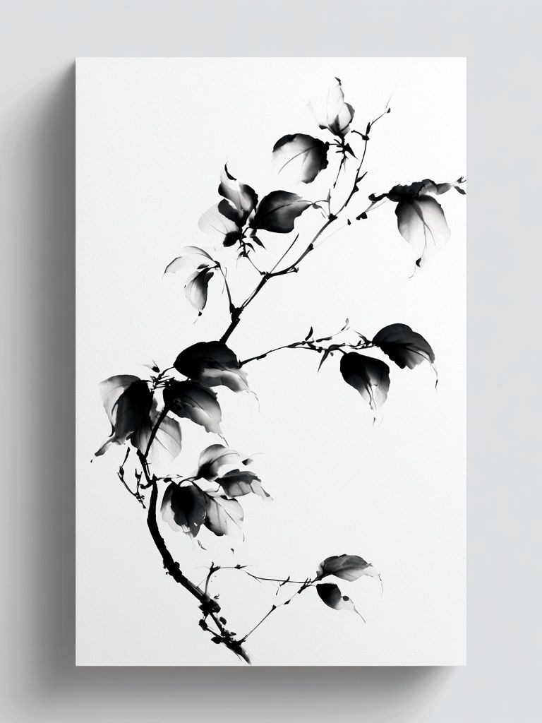 Ink Branch Botanical Print. poster detail