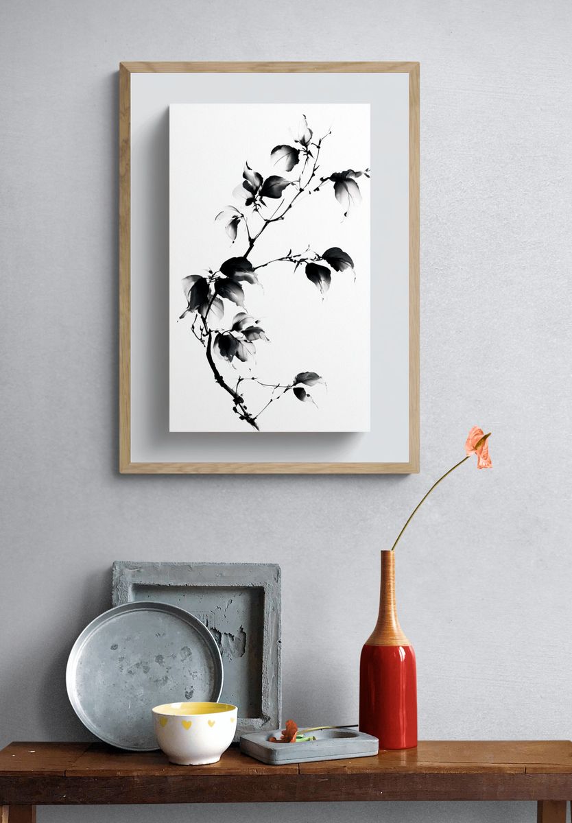 Ink Branch Botanical Print. — room view 3