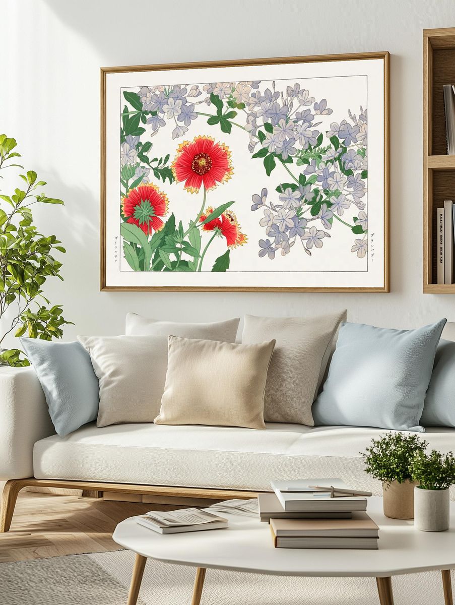 Floral Botanical Illustration Poster. — room view 2