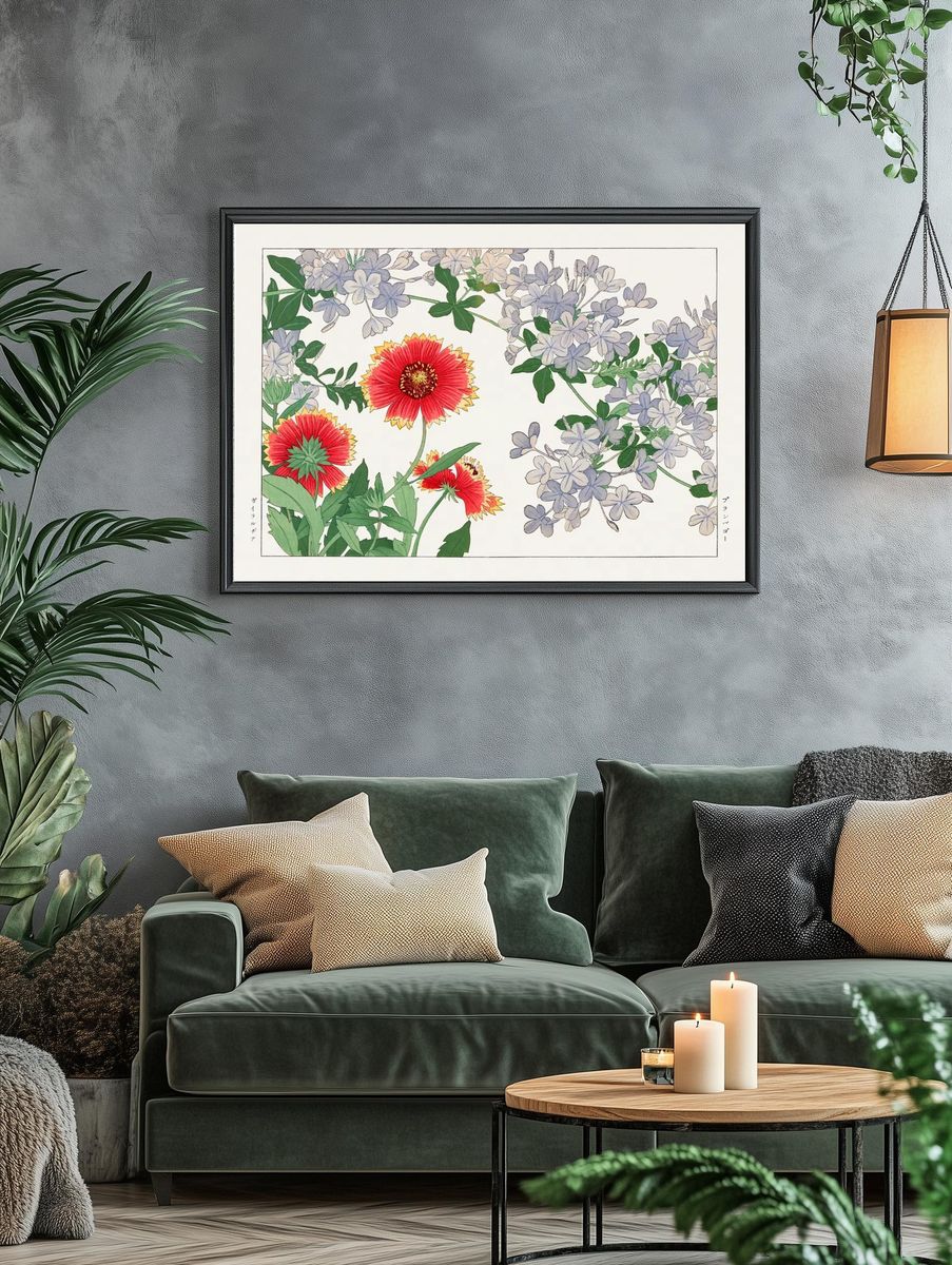 Floral Botanical Illustration Poster. — room view 4
