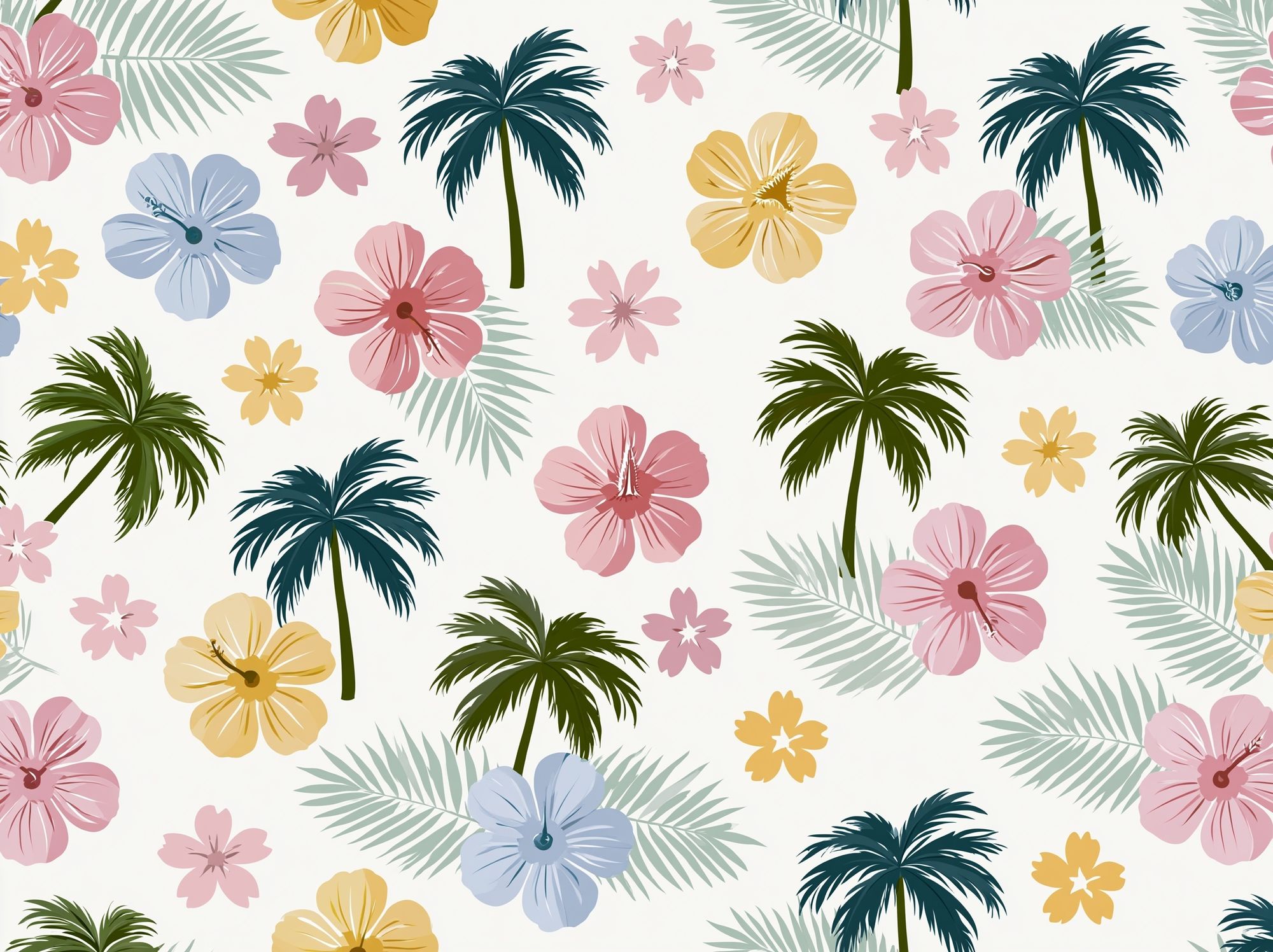 Tropical Floral Pattern Print. poster — botanical art