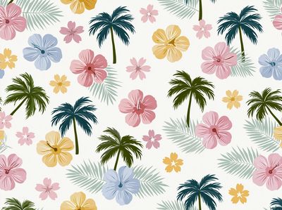 Tropical Floral Pattern Print. poster