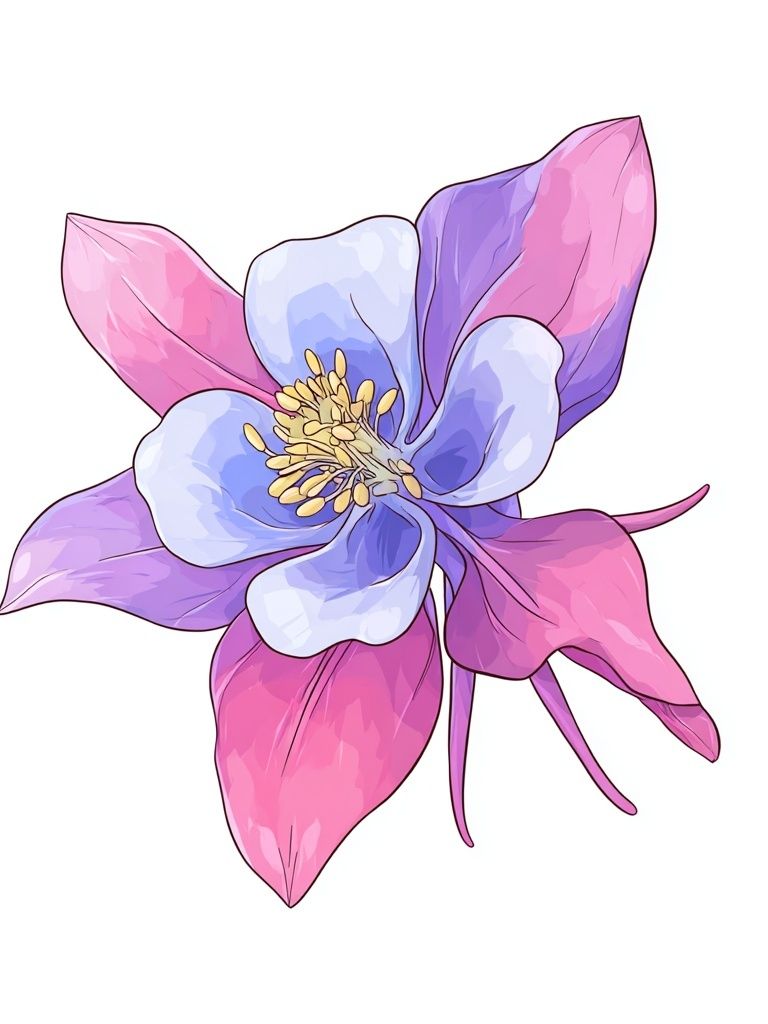 Pastel Flower Illustration Poster. poster detail