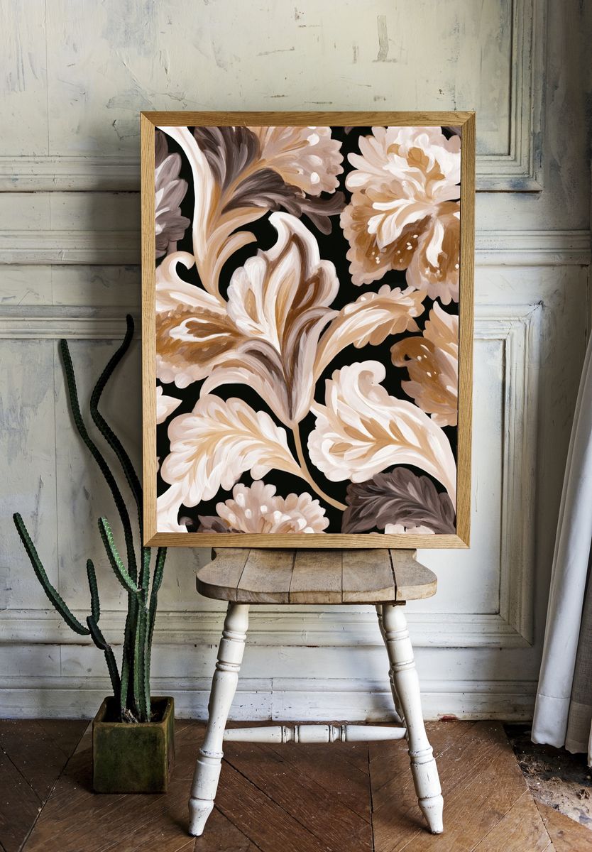 Botanical Floral Pattern Print. room preview