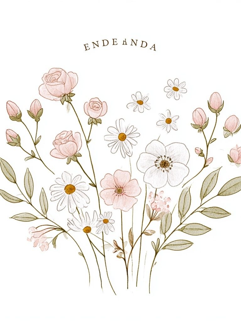 Endenda Floral Watercolor Print. poster — botanical art