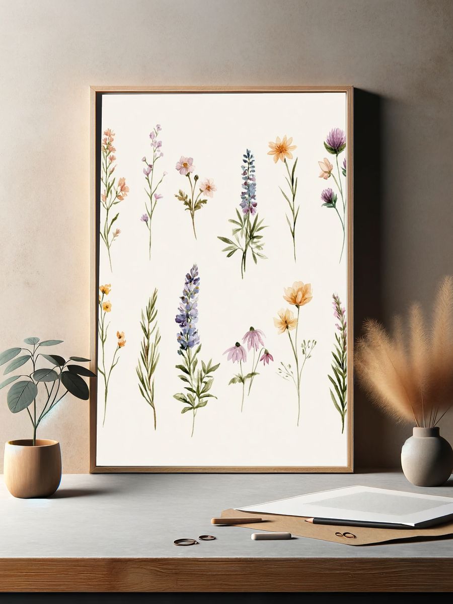 Wildflower Botanical Print. — room view 2