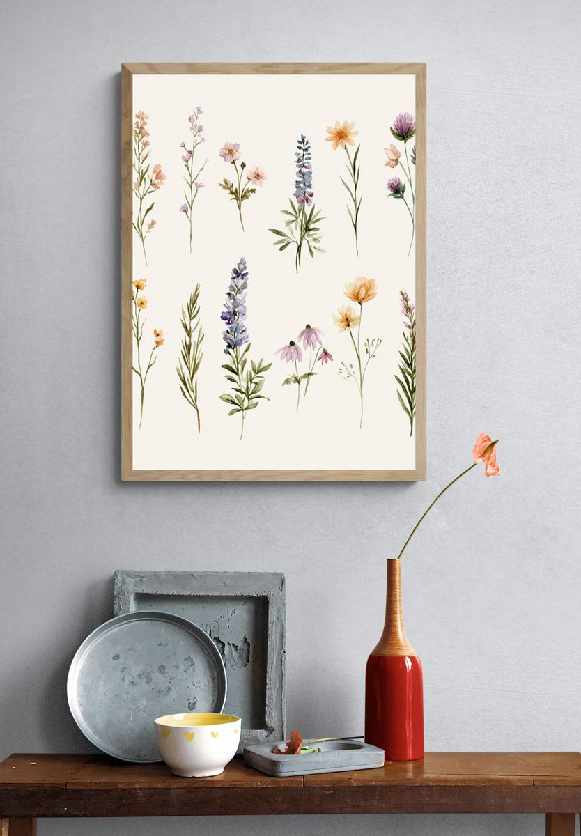 Wildflower Botanical Print. — room view 3