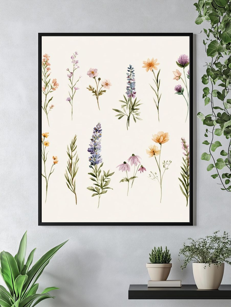 Wildflower Botanical Print. — room view 4