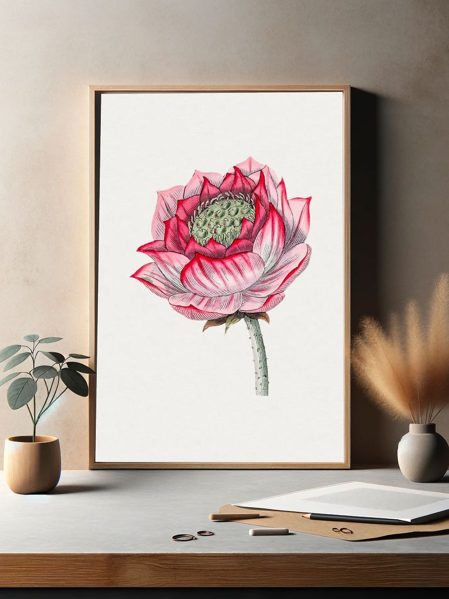 Hand drawn lotus. Original Biodiversity. — room view 2