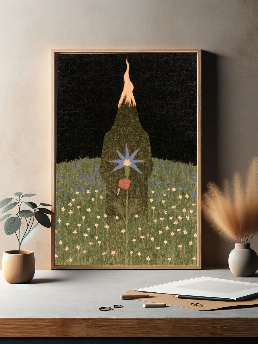 Floral Figure in Meadow Print. — room view 2