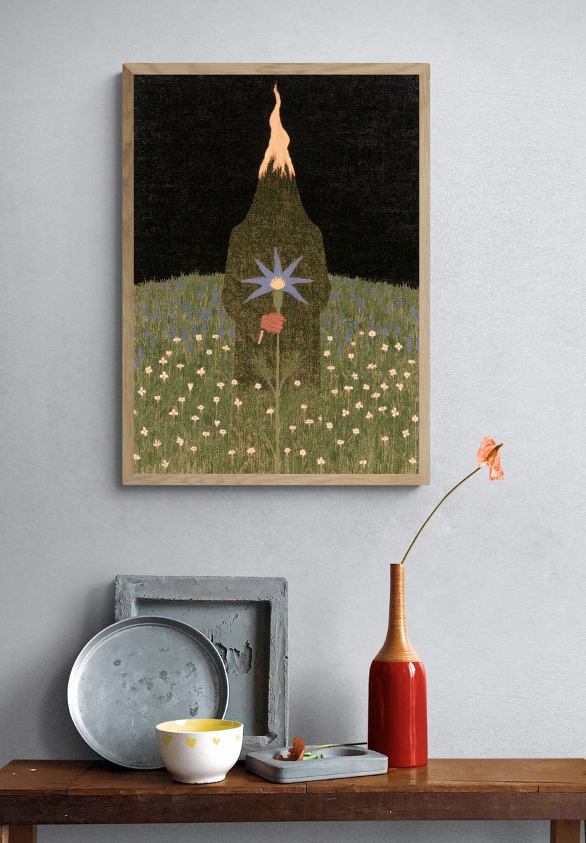 Floral Figure in Meadow Print. — room view 3