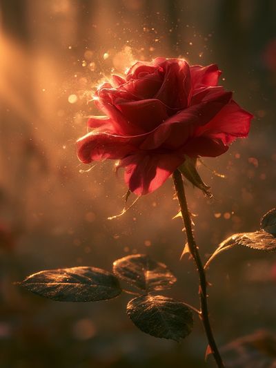 Golden Rose Bloom Poster.