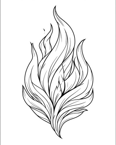 Flame Leaf Line Art Poster. poster