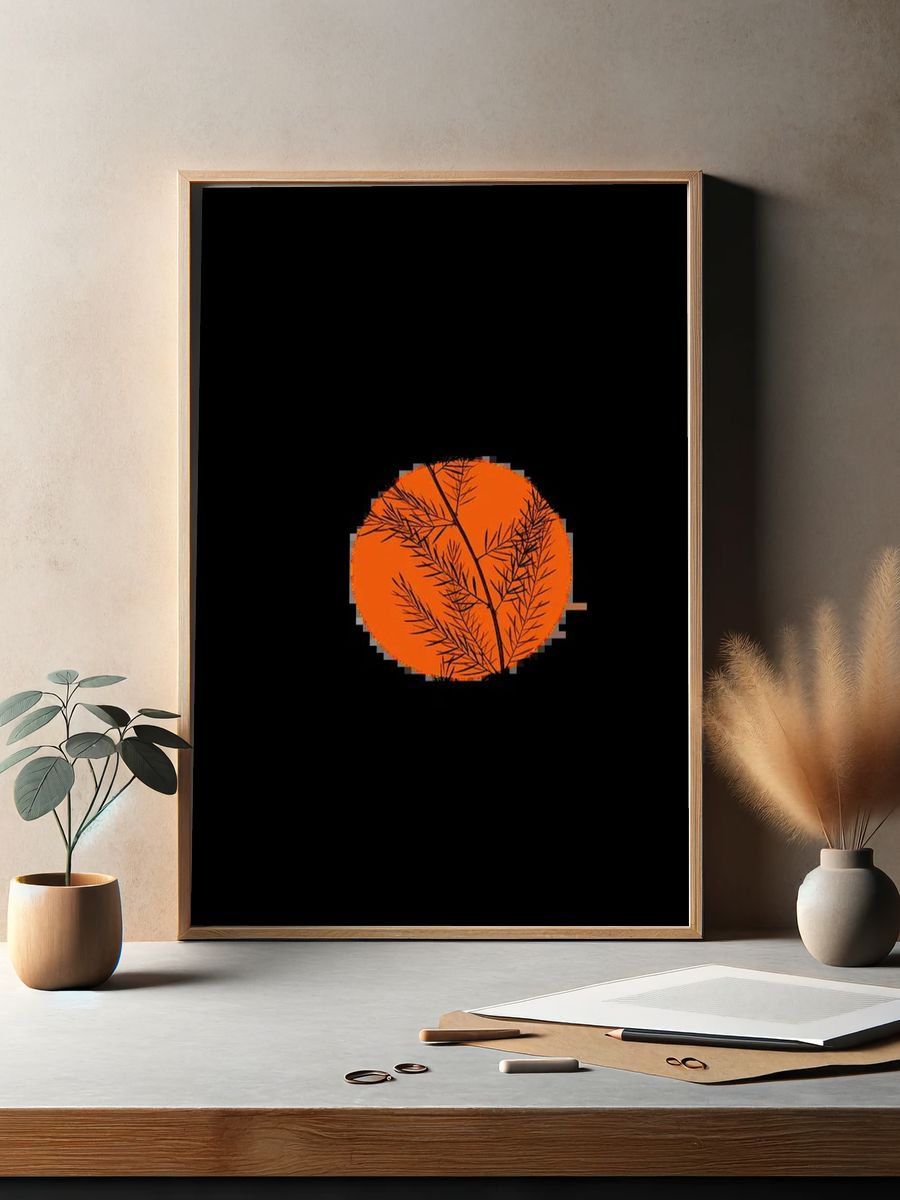 Blue Lotus Garden Illustration Poster. — room view 2