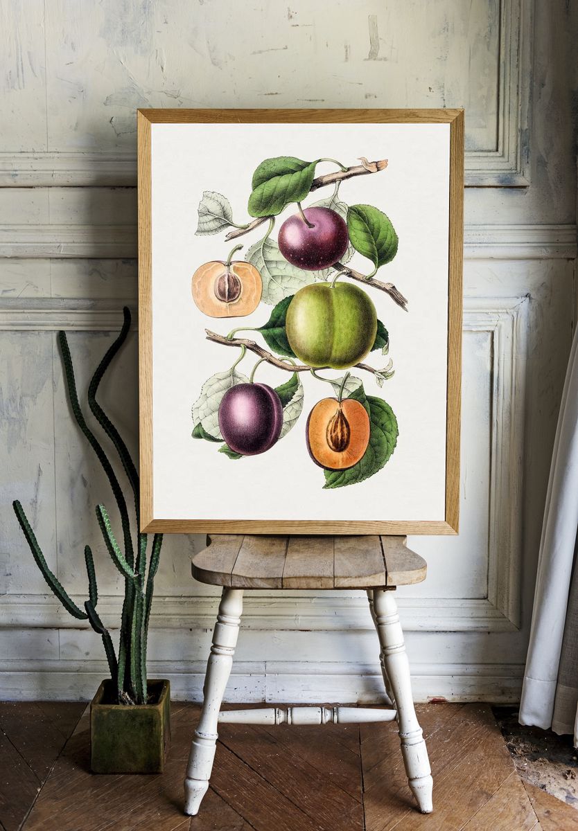 Plum Branch Botanical Print. — room view 1