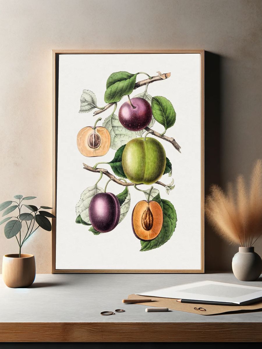 Plum Branch Botanical Print. — room view 2