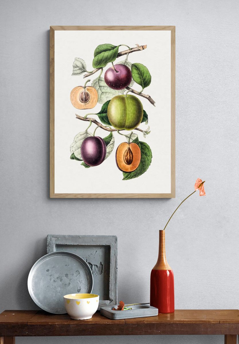 Plum Branch Botanical Print. — room view 3