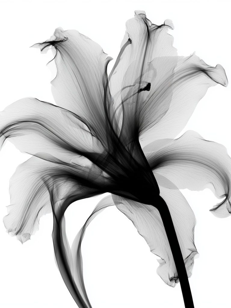 Monochrome Lily Abstract Print. poster — botanical art