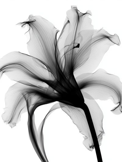 Monochrome Lily Abstract Print.