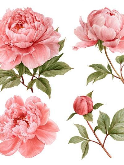 Pink Peony Botanical Print.