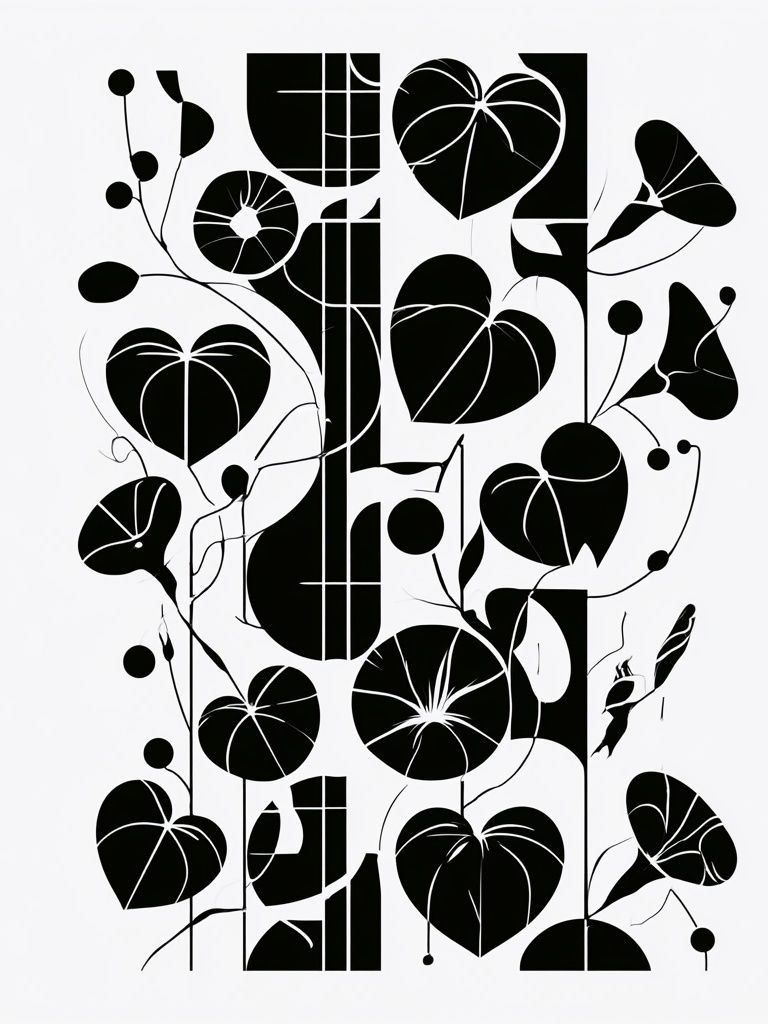 Abstract Botanical Black White Poster. poster detail