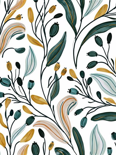 Botanical Leaf Pattern Poster. poster