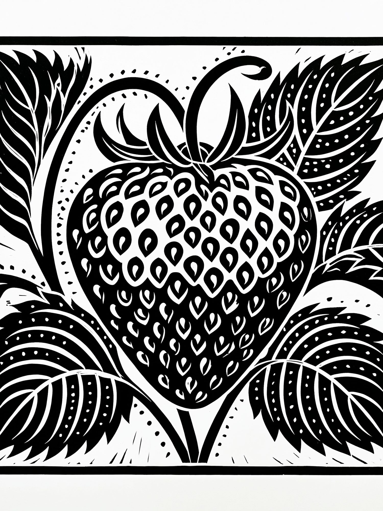 Black Strawberry Botanical Print. poster — botanical art