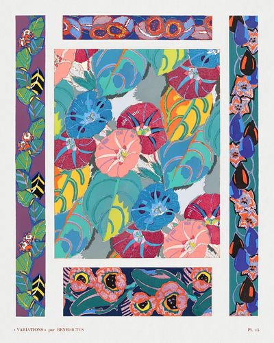 Vintage floral motifs, variations 15. poster print
