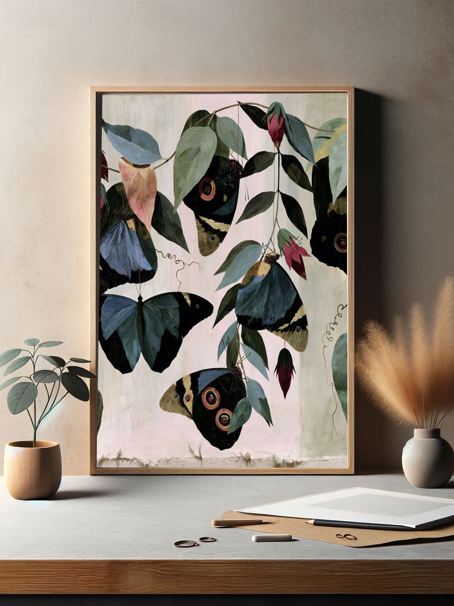 Butterfly Leaves Botanical Print. — room view 2