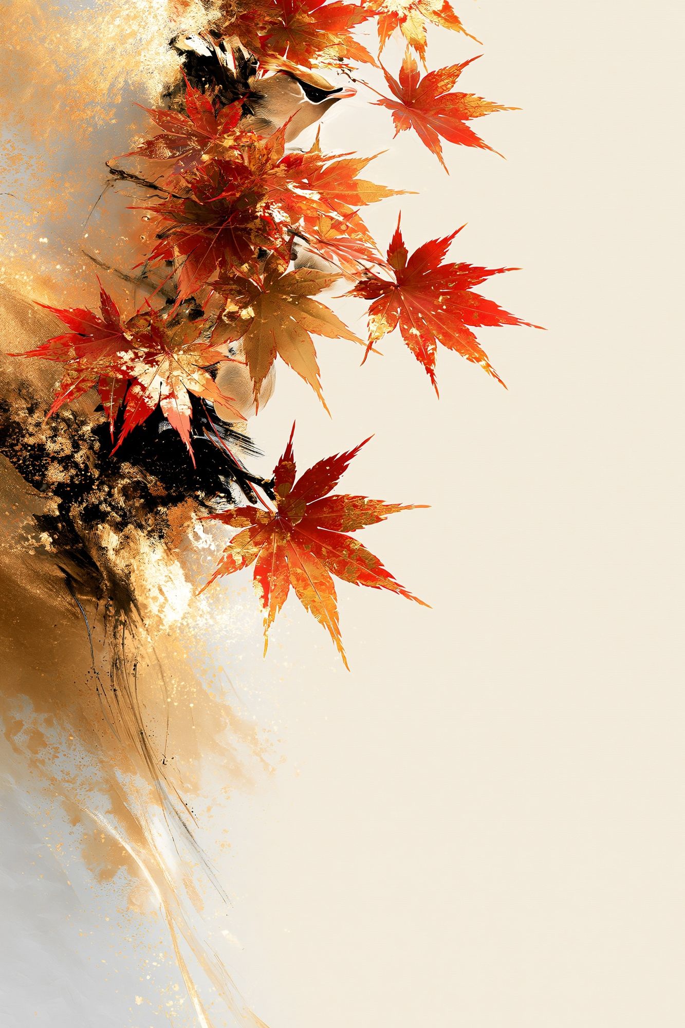 Autumn Maple Leaves Abstract Print. poster — botanical art