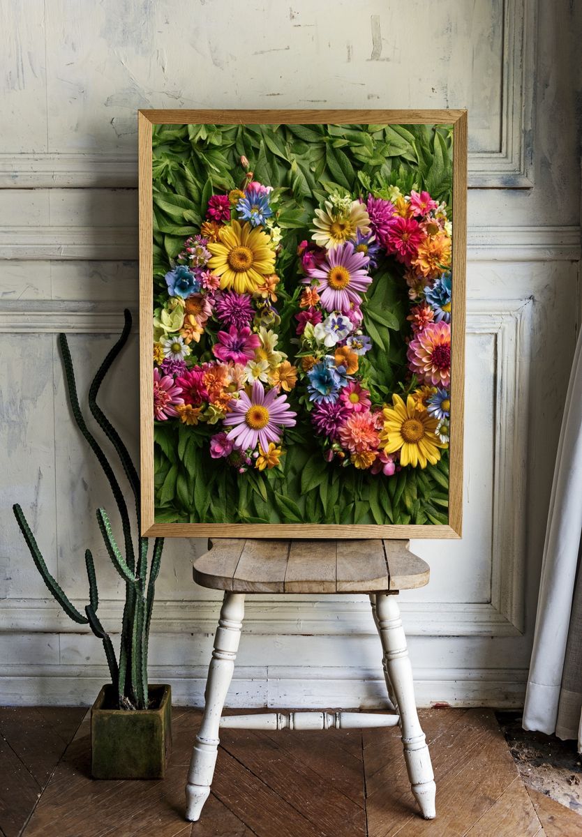 Floral 47 Botanical Print. room preview