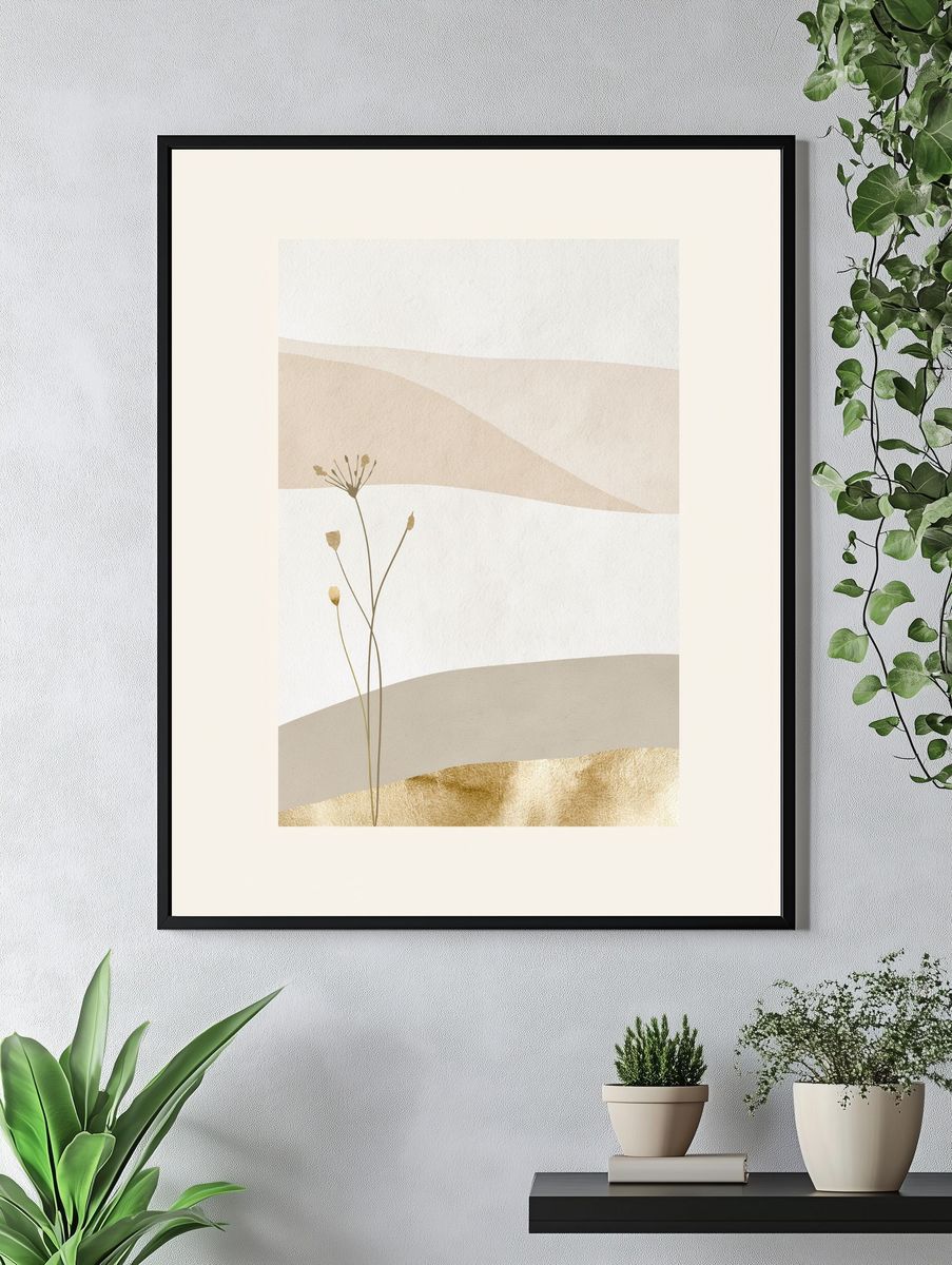 Minimal Botanical Abstract Print. — room view 4