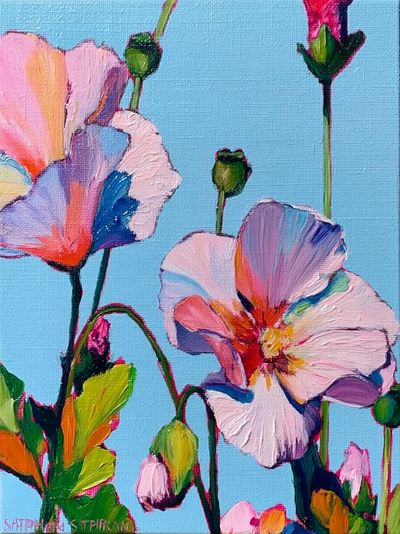 Pastel Poppy Bloom Illustration Poster.