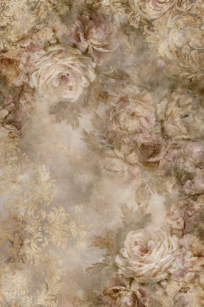 Vintage Floral Damask Poster. poster print