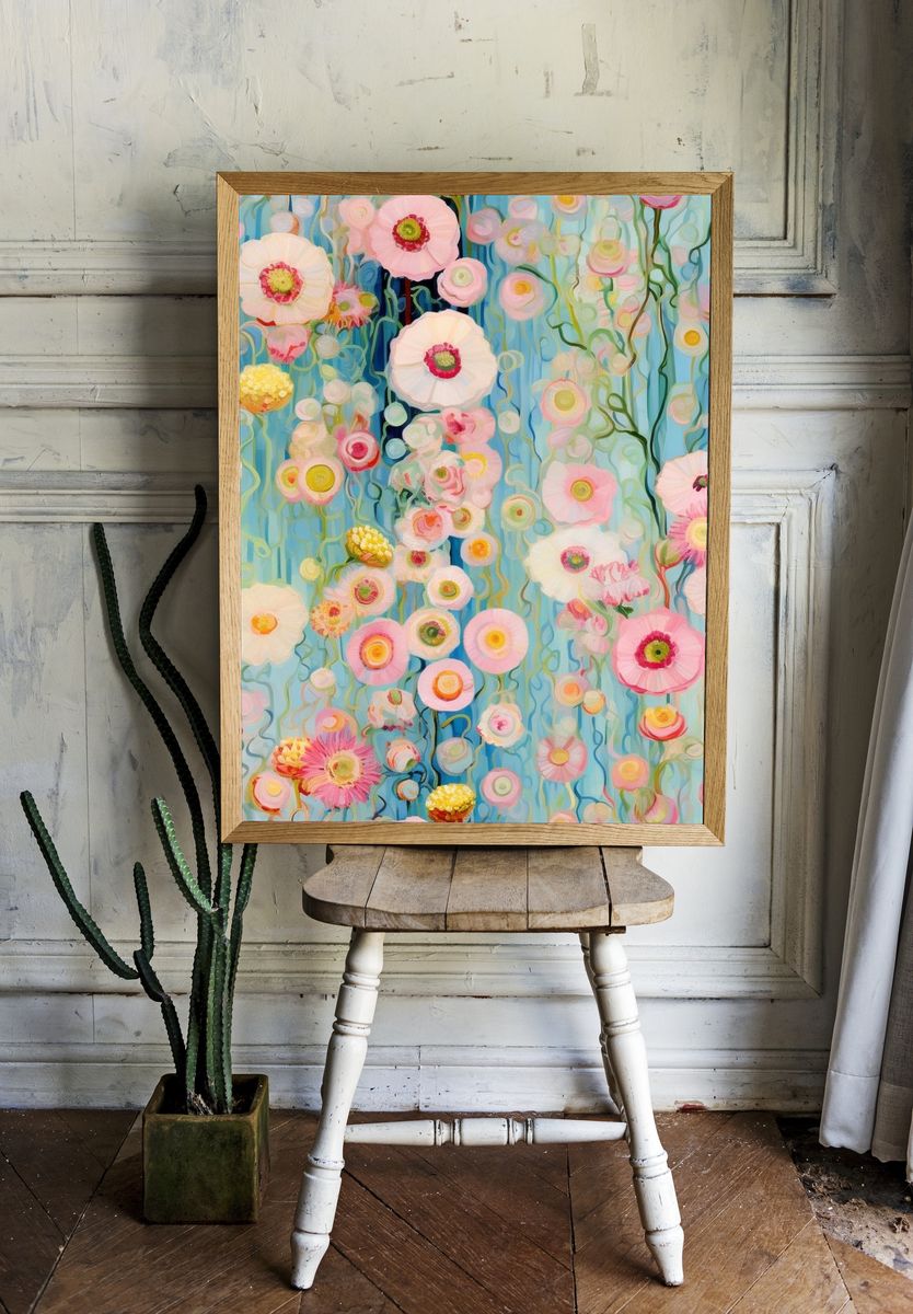 Pastel Floral Dream Illustration Poster. room preview
