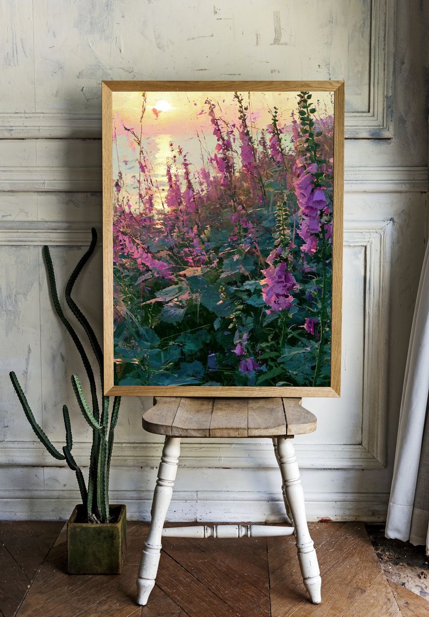 Wild Foxglove Meadow — Fine-Art Print. room preview