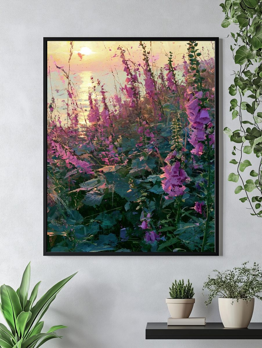 Wild Foxglove Meadow — Fine-Art Print. — room view 4