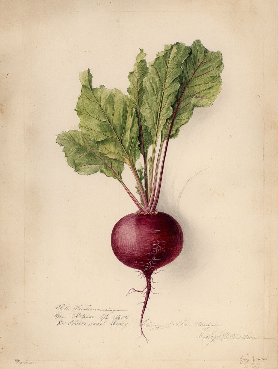 Beetroot Botanical Vintage Poster. poster — botanical art