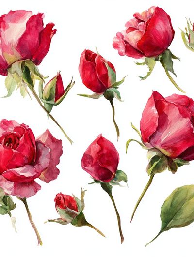 Pink Roses Watercolor Print.
