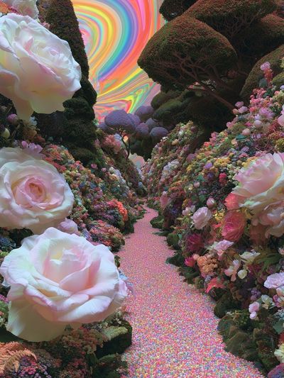 Rainbow Floral Dreamscape Poster.