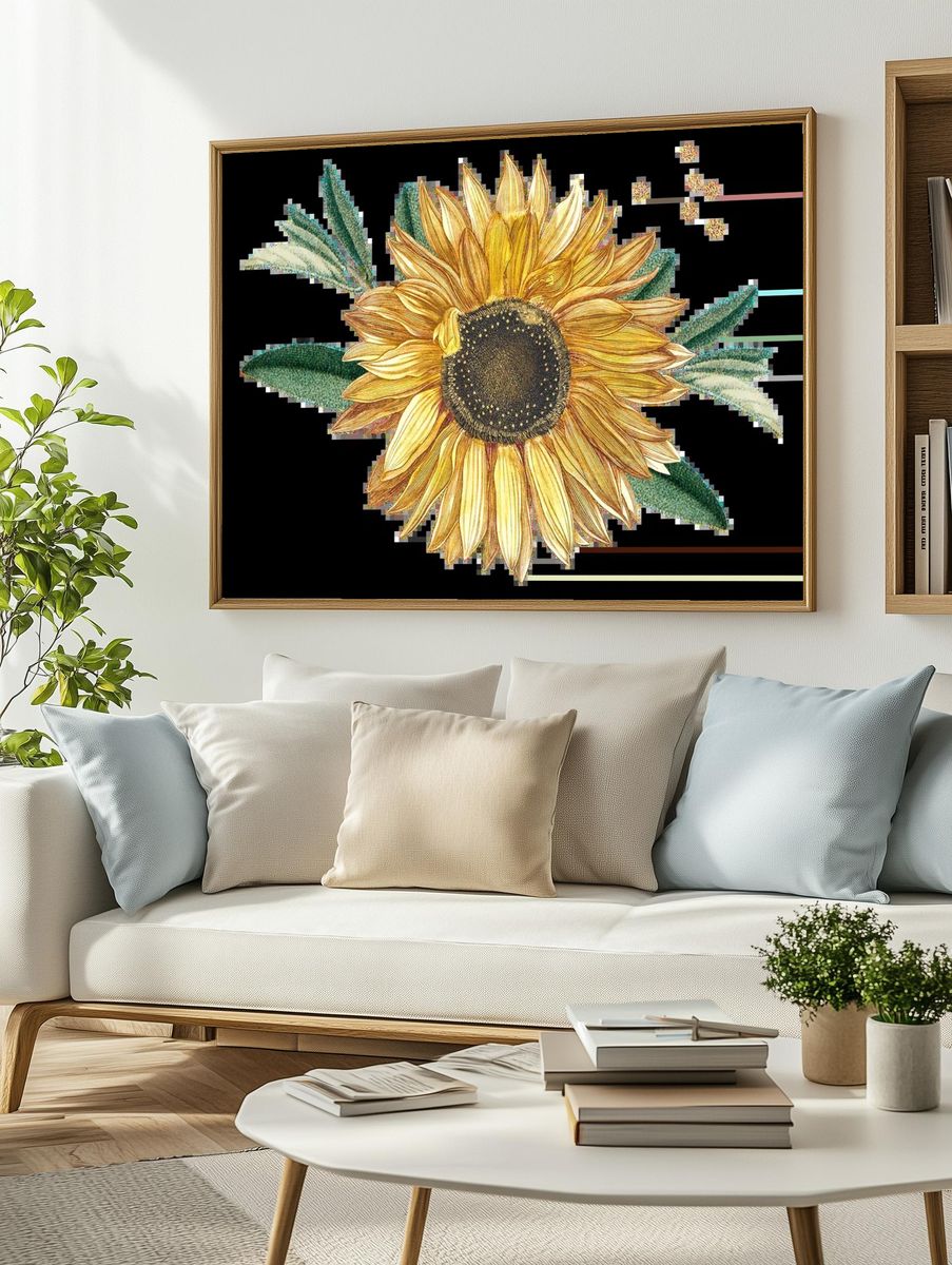 Floral Border Typography Poster. — room view 2