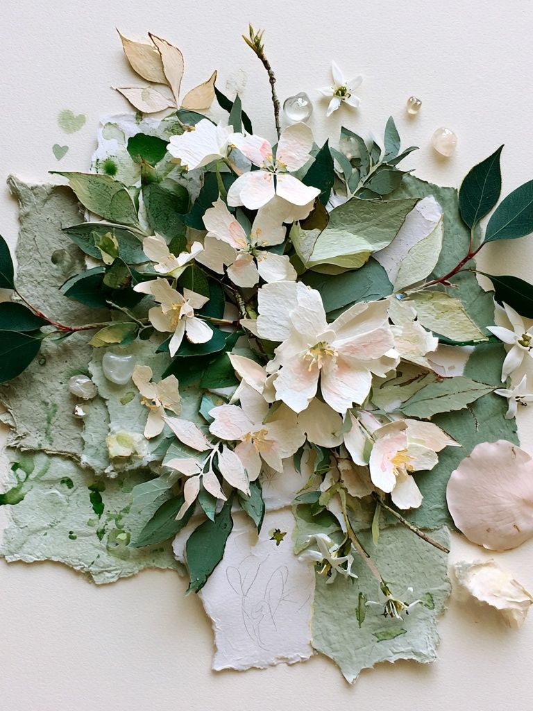 Botanical Collage Floral Print. poster detail