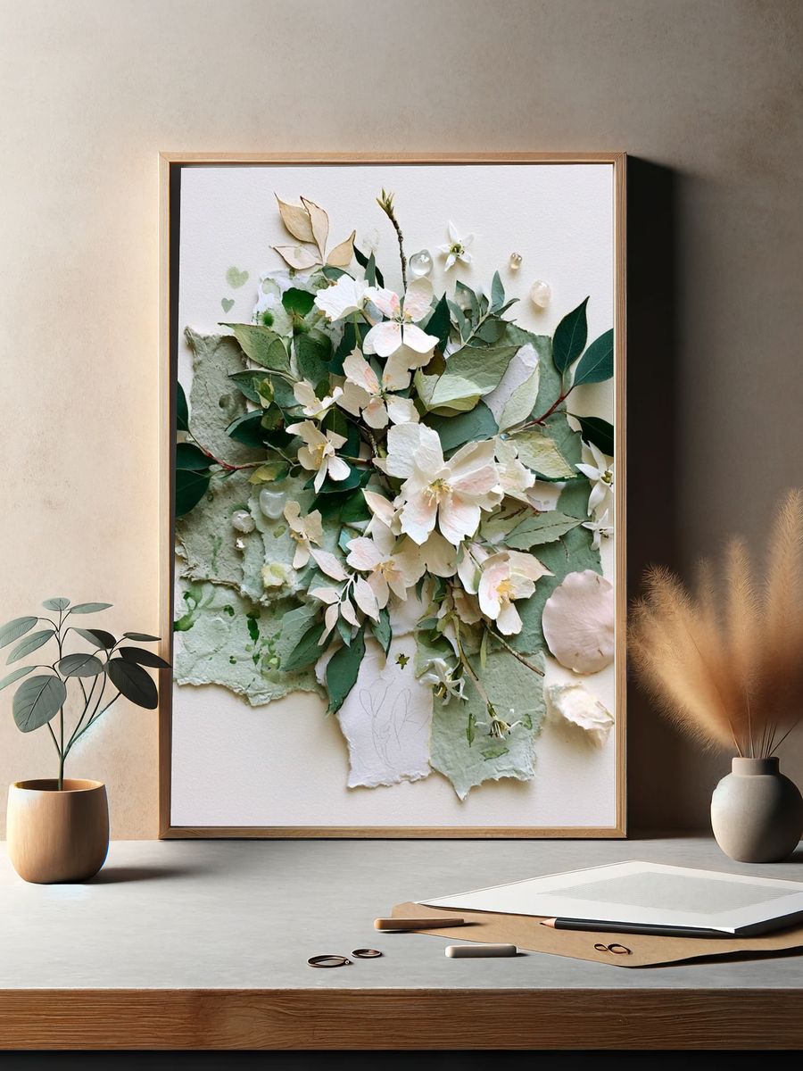 Botanical Collage Floral Print. — room view 2